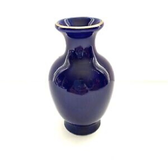 Vintage Japan Cobalt Blue Hand Painted Pheasant Bud Vase 4” - Picture 3 of 10